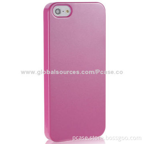 High polish PC case for iPhone 5, with rubber coating to protect phone smoothly